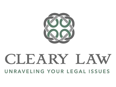 Cleary Law Logo attorney logo branding for lawyer celtic knot