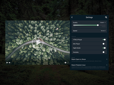 Day 7 – Settings 007 dailyui mobile night mode play settings ui uidesign user interface video video settings web design