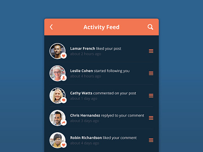 Day 47 – Activity Feed 047 activity activity feed dailyui feed hits profile ui uidesign update user interface web design