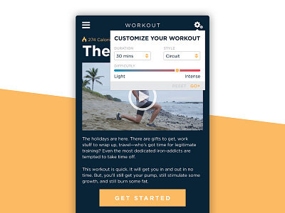 Day 62 – Workout of the Day 062 android calories customize dailyui ios mobile popup uidesign user interface workout workout of the day