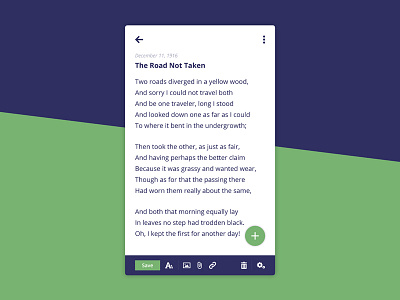 65 – Notes Widget 065 android dailyui ios mobile notes notes widget poem robert frost uidesign user interface widget