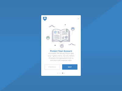 Day 95 - Product Tour 095 cards dailyui dropbox help info product product tour slider uidesign user interface web