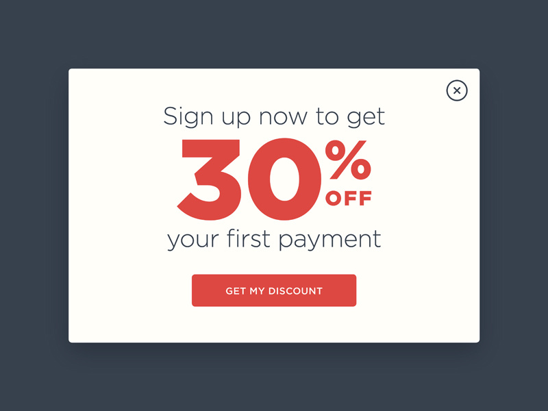 Day 98 - Advertisement user interface card uidesign persent box discount ad lightbox popup advertisement dailyui 098