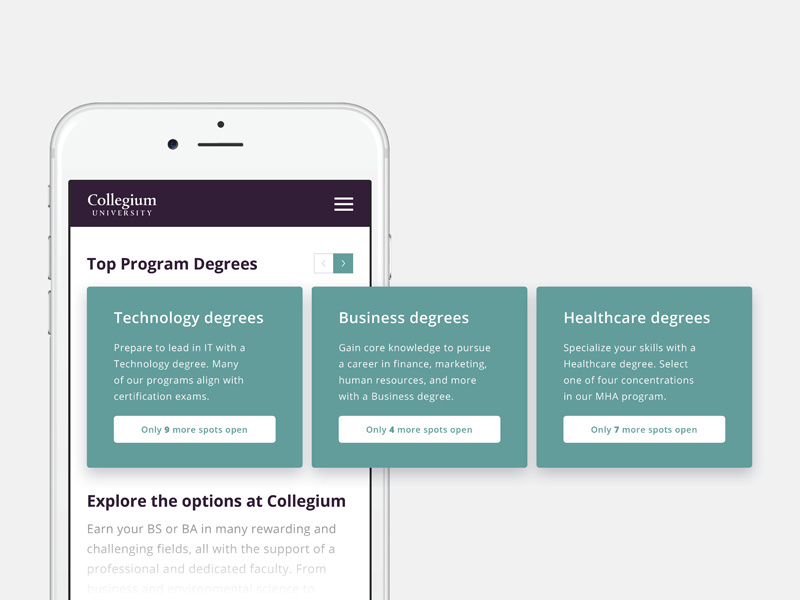 Day 99 - Categories user interface mobile uidesign university college education swipe slider filter categories dailyui 099
