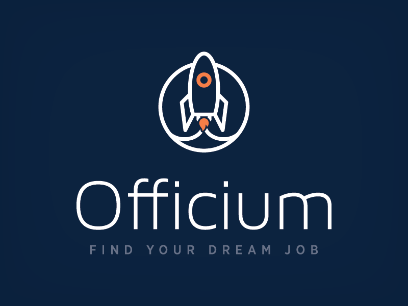 Job Recruitment Logo office launch dream modern icon clean logos recruitment rocket design logo job