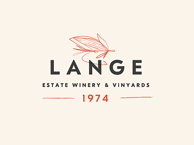 Old wine label exploration branding fishing fly lange red vinyards wine wine label