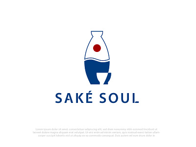 Premium Japan Sake Logo Design.