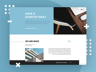 NACK Startup Studio website concept