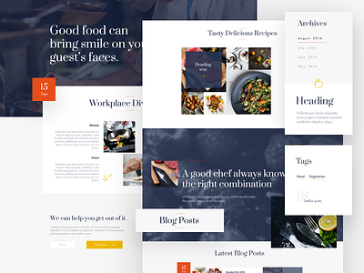 Restaurant Website blog clean corporate home luxury minimal navigation restaurant style template typography ui