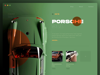 Perfect Cars animation app auto badge car card cards clean concept creative green grid layout minimal retro shop style typography ui website