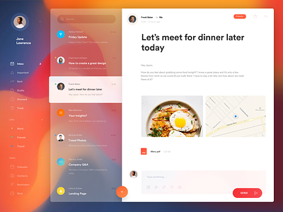Winto – Mail App account animation app card clean colorful concept creative dashboard gradient grid inbox layout minimal muzli productivity profile style ui ux