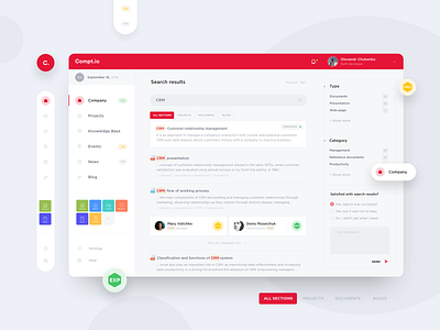 Compt.io – Company Dashboard account app clean company concept crm dashboard feed finance grid interface layout management minimal search software style ui ux website
