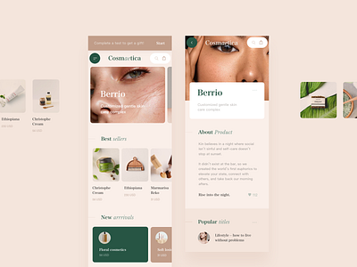 Cosmaetica – Online Beauty Store app beauty branding card clean concept creative ecommerce grid ios layout minimal mobile pastel shop style typography ui ux website