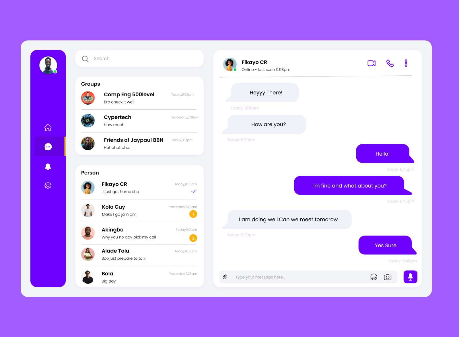 Direct Messaging by paul Adesola on Dribbble