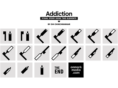 Addiction Visual Story by Om Chinchwankar addiction alchohol chinchwadkar chinchwankar creative creative design drink illustration indian graphic designer logo om om graphic designer unique