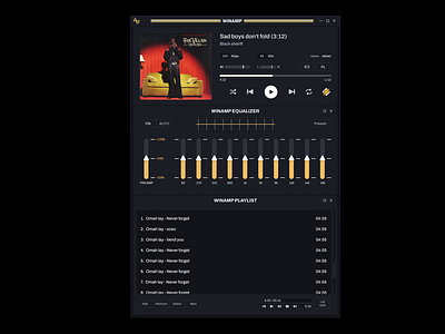 Winamp skin design mp3 music music player ui ux