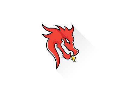 Dragon Head colour dragon flat head logo