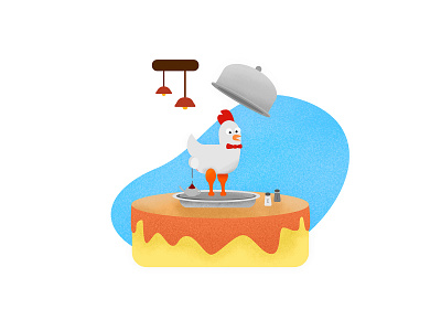 Did you order a whole chicken for dinner? affinity animal animals brush cake chicken chickens cute design designer dessert dinner drawing flat illustration lines simple table vector