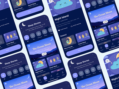 Bed-time App Design for Kids! app design illustration logo ui