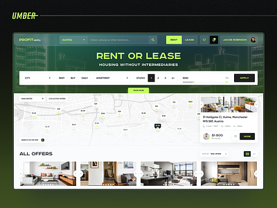 PROFITability — Service for Rent or Lease Housing aggregator airbnb appartments booking desktop filters housing lease light map product design real estate rent research saas search service ui user friendly ux