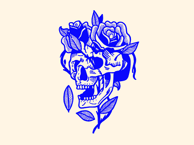 Skull and flowers