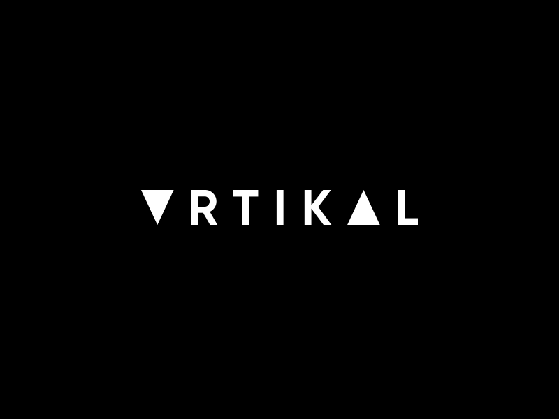 Vrtikal studio - logo exploration black branding logo logotype minimal shapes studio typography vrtikal
