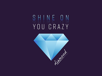 Shine on You Crazy Diamond graphic design inspirational poster minimal modern pink floyd poster song lyrics typography