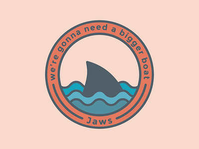 Jaws circle illustration jaws logo shark vector water waves
