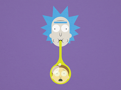 Geez Rick ai flat funny illustration illustrator purple rick and morty texture vector