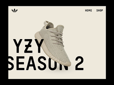 Yeezy Landing Page 003 adidas dailyui design home kanye landing page screen shoe shop ui yeezy