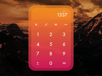 Calculator 004 app calculator concept dailyui design gradient number simple vector