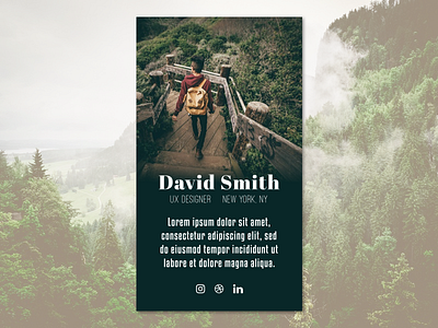 User Profile Screen 006 dailyui design forest mobile profile screen typography ui user profile