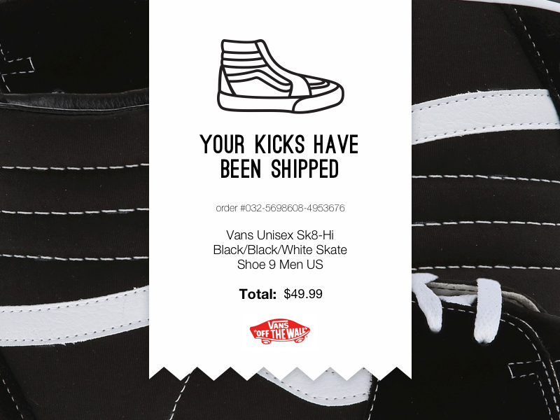 Vans Email Receipt by Aidan on Dribbble