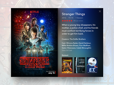 Stranger Things TV App Concept 025 app dailyui design interface ipad netflix stranger things tv tv app ui