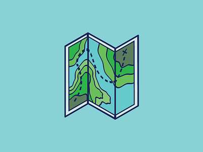 Old School Map Icon 029 3d dailyui design icon line art logo map old fashioned old school terrain vector