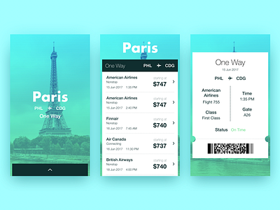 Paris Flight Search Results 068 airplane app dailyui design flight search france gradient paris pass