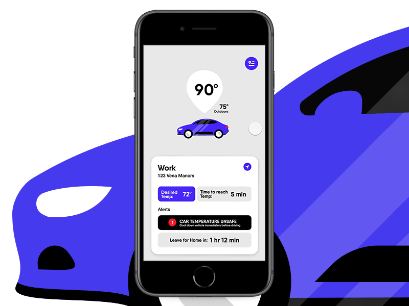 Car Temperature Project app car invision product design sketch studio temperature ui ux
