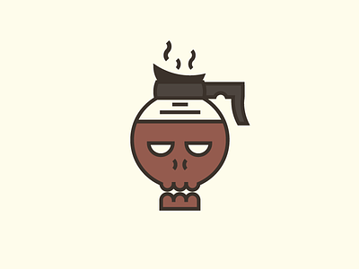 Coffee in (Death) Bed coffee design illustrator line art pot simple skull t shirt vector
