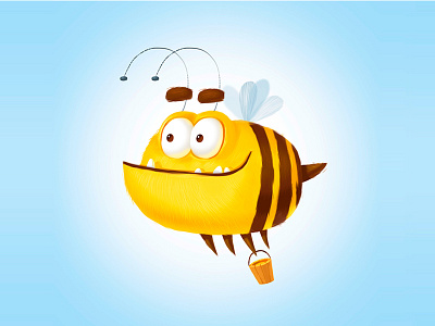 Honey 2d art bumblebee cartoon cartoon character casual casual game character color design draw honey honeybee illustration illustrator