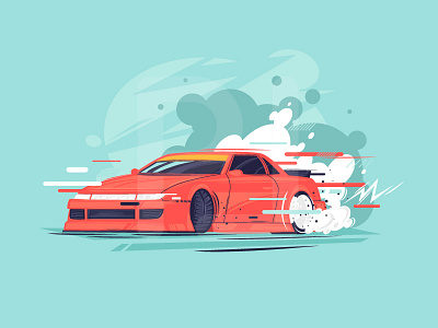 Drift car design drift flat illustration illustrator race speed sport