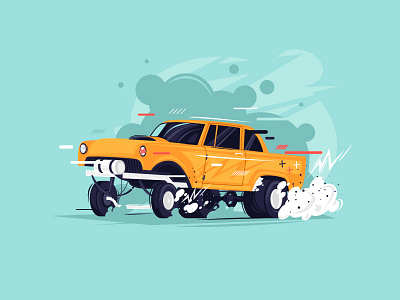 Gasser art car color design draw flat freelancing illustration illustrator money portfolio