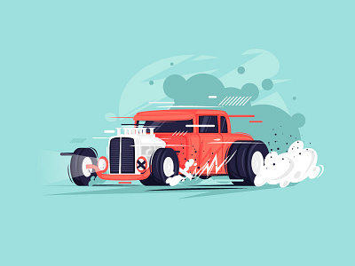 Hot Rod art character color design draw flat freelancing illustration illustrator money portfolio