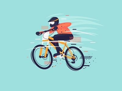 Mountain bike bicycle cartoon character color competition danger design flat forest illustration illustrator man mountain mountain bike nature outdoor ride speed sport vector