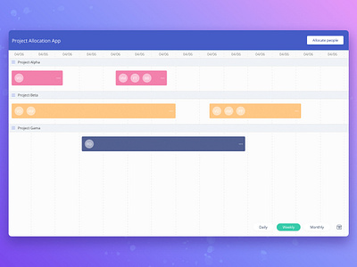 Design Concept: Resource Allocation App app colorful concept debut ui web