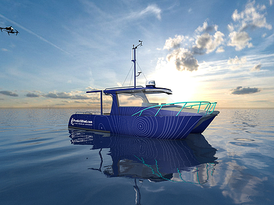 Vinyl Boat Wrap Render boat c4d ocean render