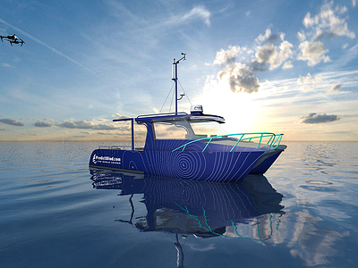 Vinyl Boat Wrap Render