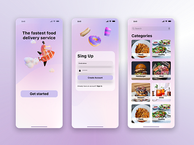 Food delivery app design