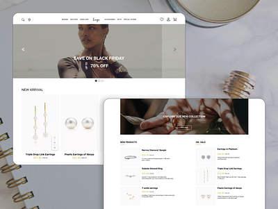 Jewellery Online Shop UI accesssories design e commerce e commerce design figma figma design inspiraton jewellery jewelry plain design rings website shop shop online shopping website design ui ui design ui ux ecommerce design uiux design ux ux design