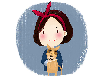 girl&dog