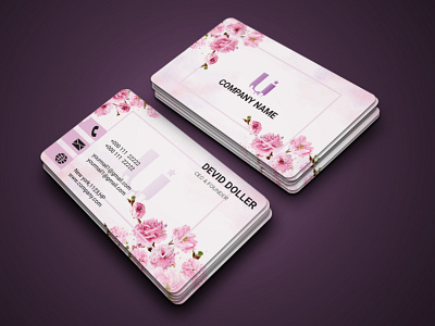 Flower business card design business business card business card disign card design flower modern
